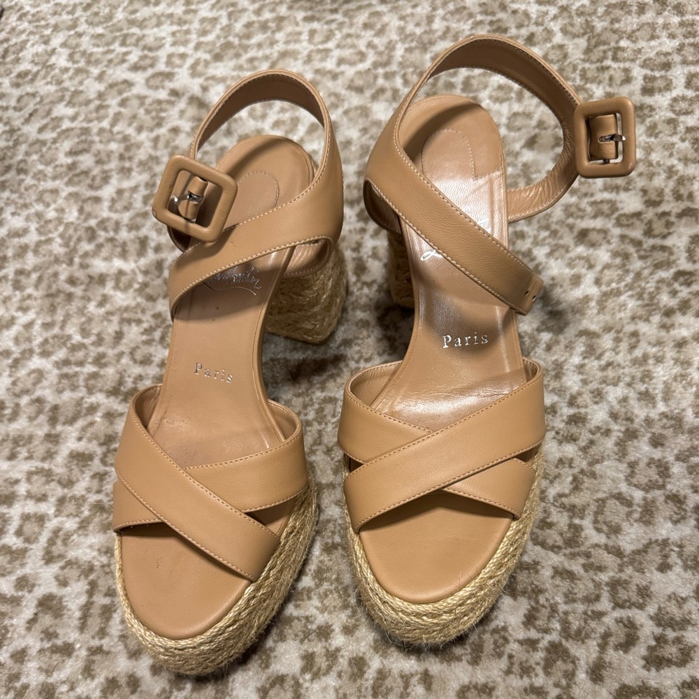 Christian Louboutin Tan Platform Sandals
